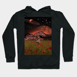 Starry Night Dance: A Girl Twirls Among the Flowers Hoodie